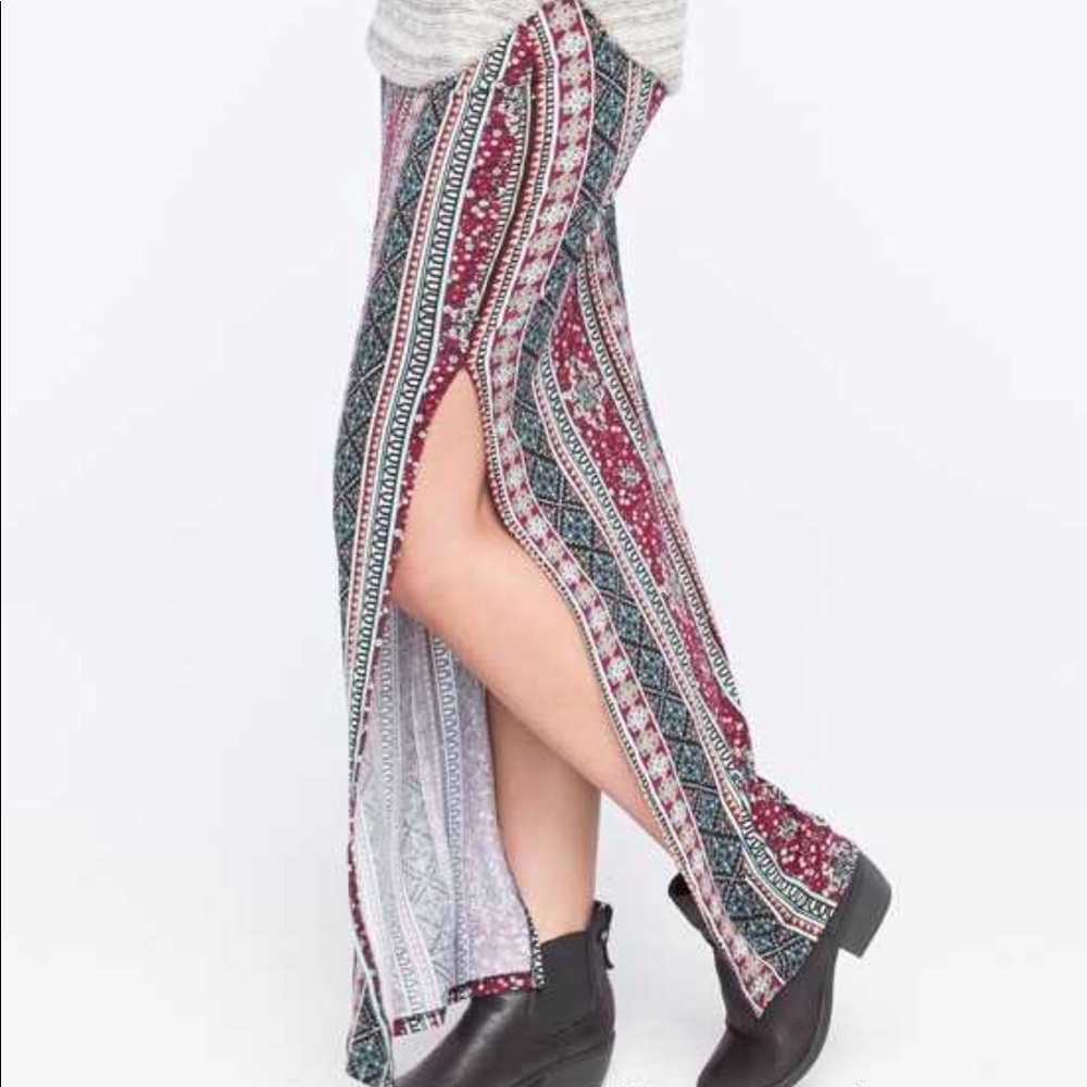 Full Tilt boho hippie side slit maxi skirt Small